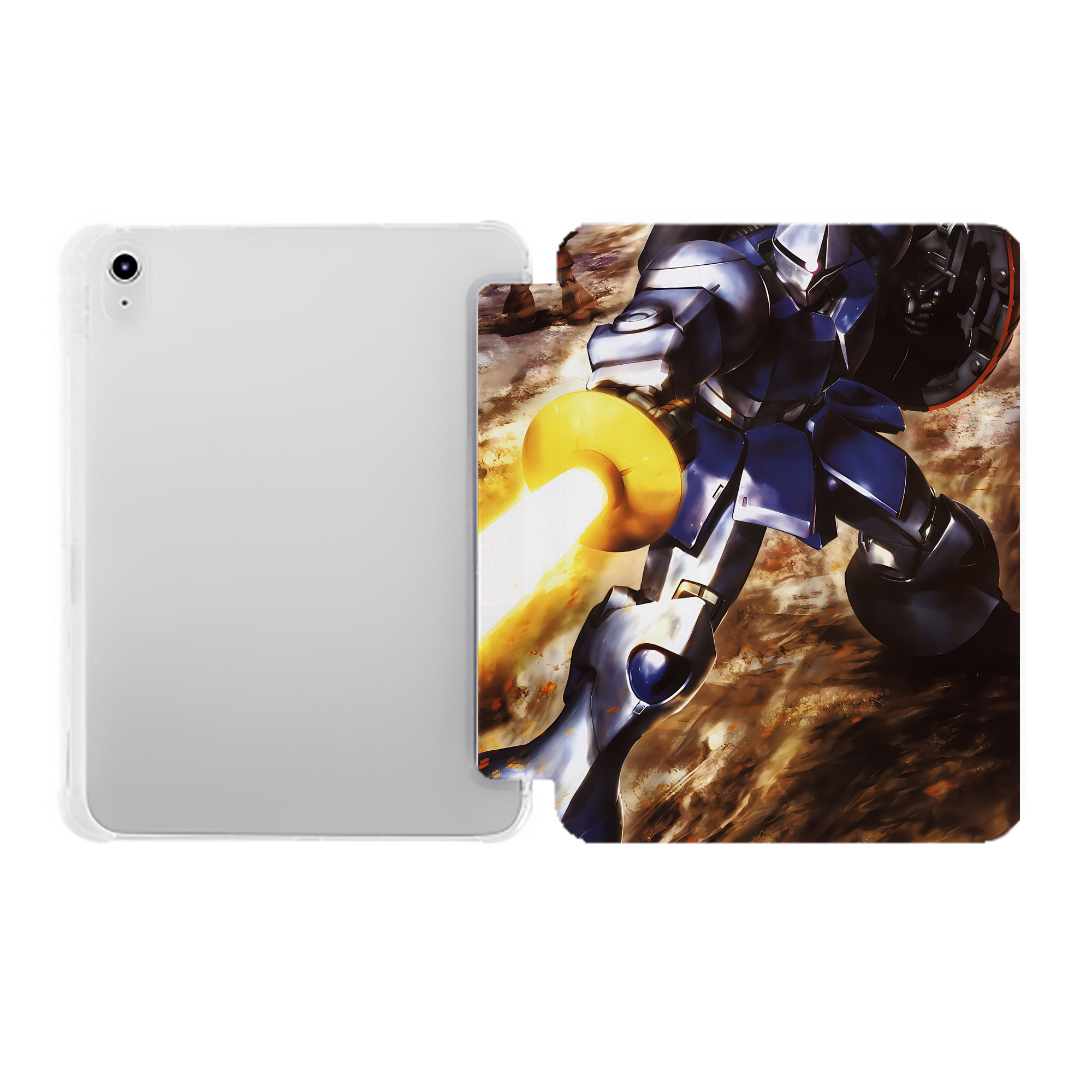 （画像用） 機動戦士ガンダム Mobile Suit Gundam IPad ケース ペン収納付き 三つ折りスタンド PUレザー×シリコン 対応機種9.5/10.5/10.9インチ